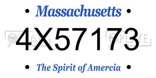 4X57173 Massachusetts License Plate