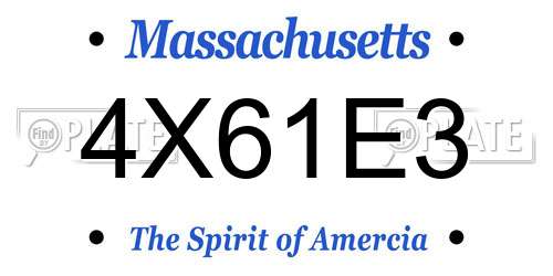 4X61E3 Massachusetts License Plate