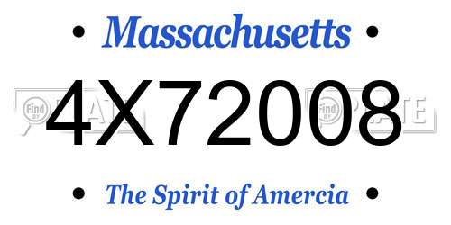 4X72008 Massachusetts License Plate