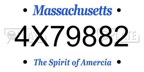4X79882 Massachusetts License Plate