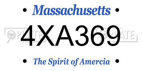 4XA369 Massachusetts License Plate