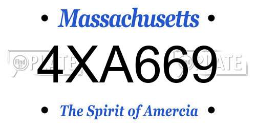 4XA669 Massachusetts License Plate