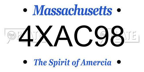 4XAC98 Massachusetts License Plate