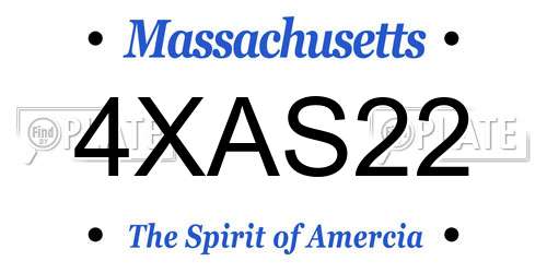 4XAS22 Massachusetts License Plate