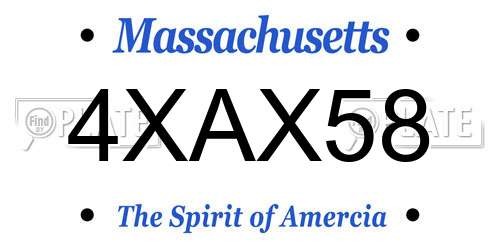4XAX58 Massachusetts License Plate
