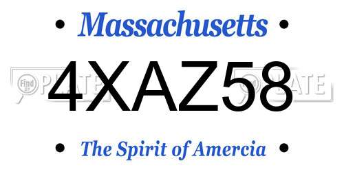 4XAZ58 Massachusetts License Plate
