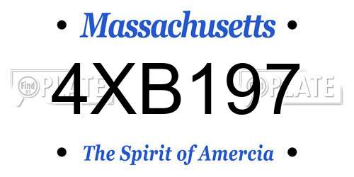 4XB197 Massachusetts License Plate