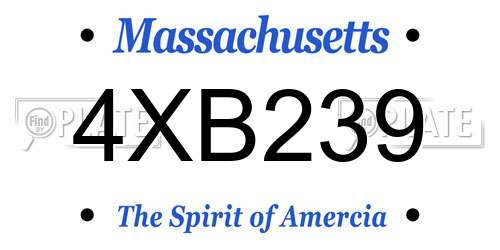 4XB239 Massachusetts License Plate