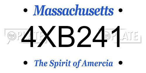 4XB241 Massachusetts License Plate