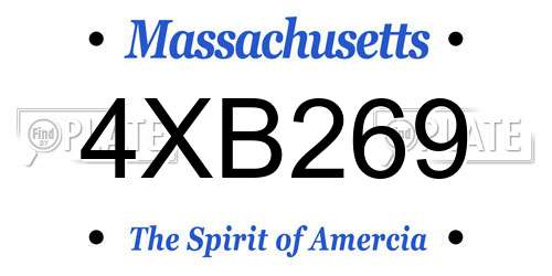 4XB269 Massachusetts License Plate