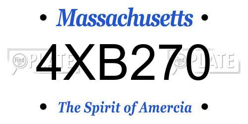4XB270 Massachusetts License Plate