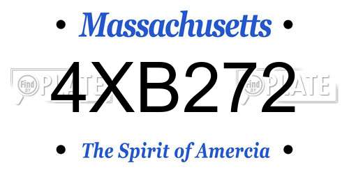 4XB272 Massachusetts License Plate