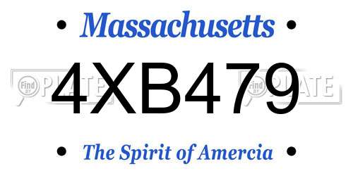4XB479 Massachusetts License Plate