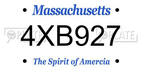 4XB927 Massachusetts License Plate