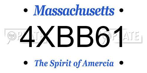 4XBB61 Massachusetts License Plate