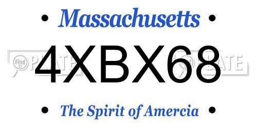 4XBX68 Massachusetts License Plate