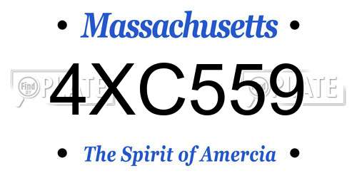4XC559 Massachusetts License Plate