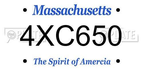 4XC650 Massachusetts License Plate