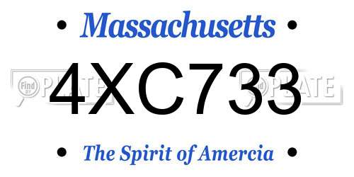 4XC733 Massachusetts License Plate