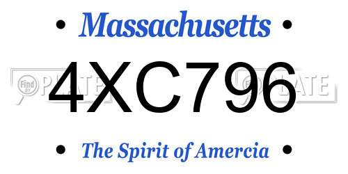 4XC796 Massachusetts License Plate