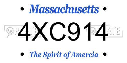 4XC914 Massachusetts License Plate