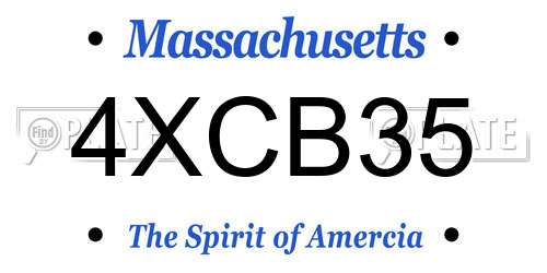 4XCB35 Massachusetts License Plate