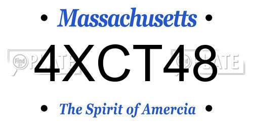 4XCT48 Massachusetts License Plate