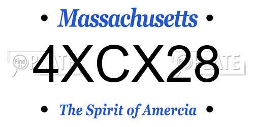 4XCX28 Massachusetts License Plate