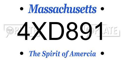 4XD891 Massachusetts License Plate