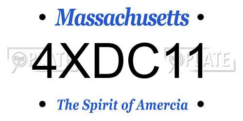 4XDC11 Massachusetts License Plate