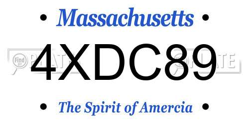 4XDC89 Massachusetts License Plate