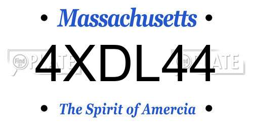 4XDL44 Massachusetts License Plate
