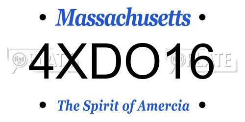 4XDO16 Massachusetts License Plate