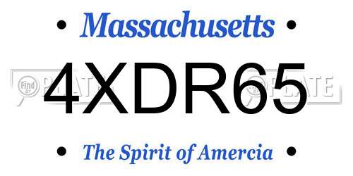 4XDR65 Massachusetts License Plate