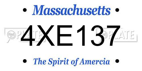4XE137 Massachusetts License Plate