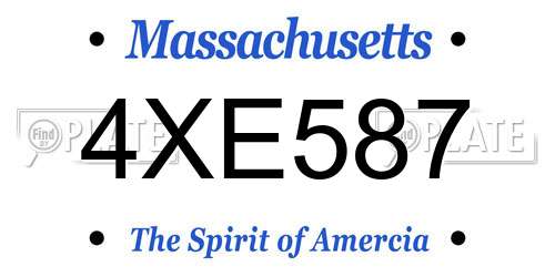 4XE587 Massachusetts License Plate