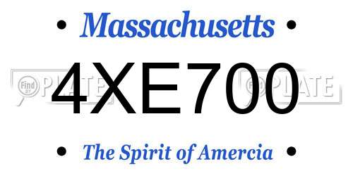 4XE700 Massachusetts License Plate