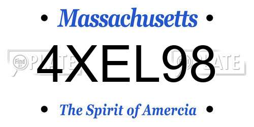 4XEL98 Massachusetts License Plate