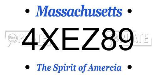 4XEZ89 Massachusetts License Plate