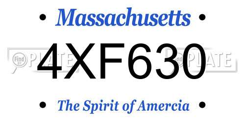 4XF630 Massachusetts License Plate