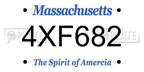 4XF682 Massachusetts License Plate