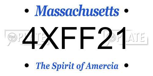 4XFF21 Massachusetts License Plate