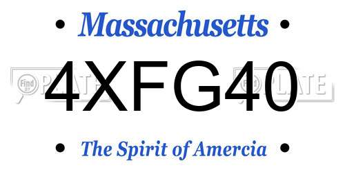 4XFG40 Massachusetts License Plate
