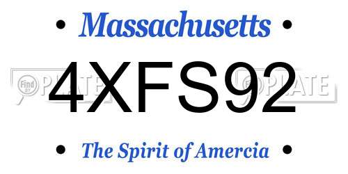 4XFS92 Massachusetts License Plate