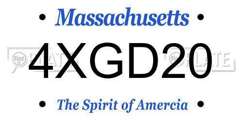 4XGD20 Massachusetts License Plate