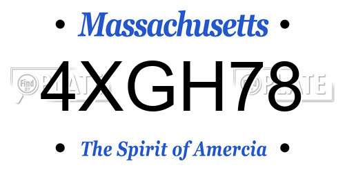 4XGH78 Massachusetts License Plate