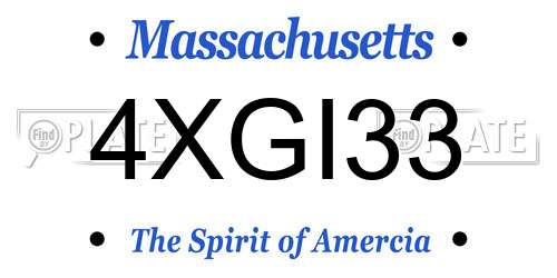 4XGI33 Massachusetts License Plate
