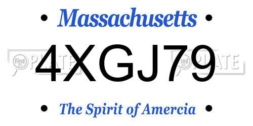 4XGJ79 Massachusetts License Plate