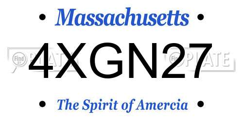 4XGN27 Massachusetts License Plate