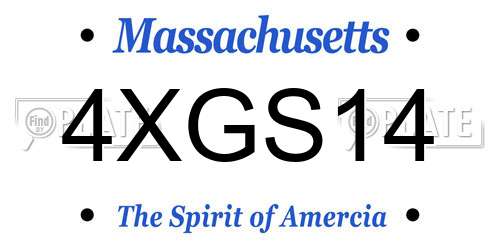 4XGS14 Massachusetts License Plate